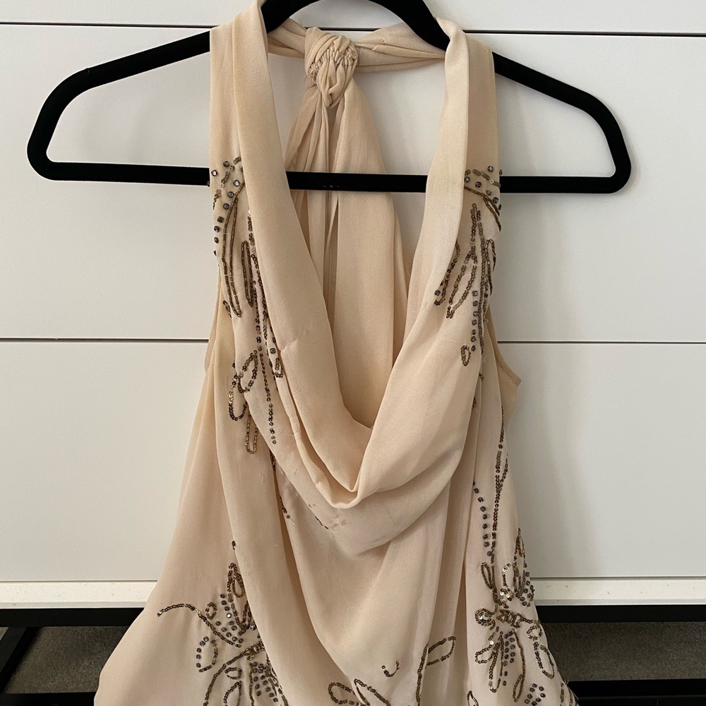 Robbi & Nikki Cowl Neck Embellished Blouse Size S